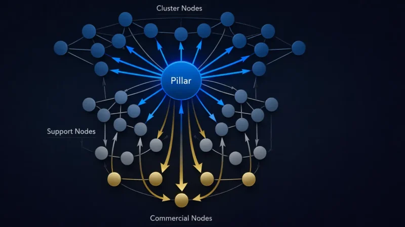 Programmatic Topical Authority graph-based distribution model for large-scale SEO systems