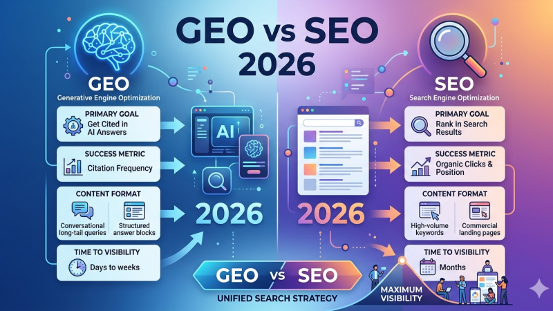 GEO vs SEO comparison table